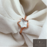 Clear Crystal Quartz Ring, Crystal Jewelry, Electroplated Ring, Handmade Gemstone Ring, Healing Quartz, Promise Ring, Wedding Gift, Gift